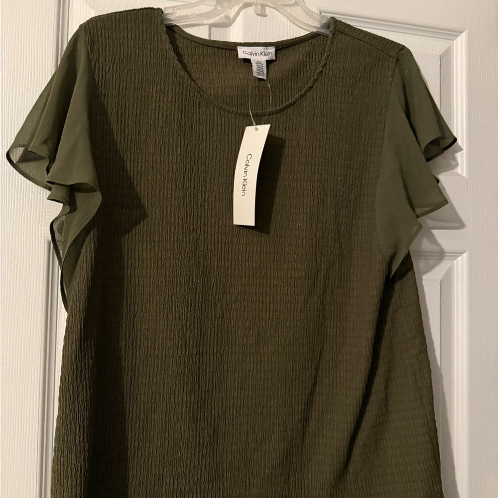 Calvin Klein Olive Green Women's Top